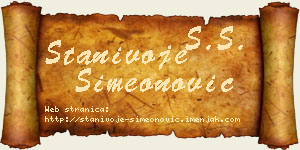 Stanivoje Simeonović vizit kartica